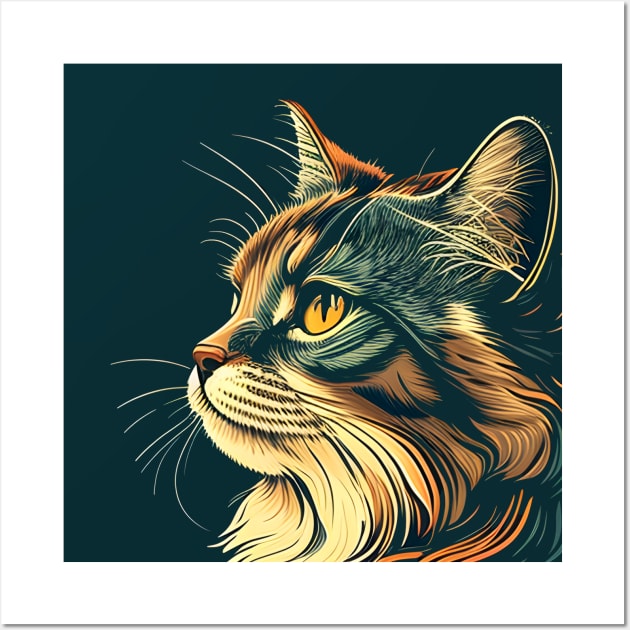 Colorful Cat Kitten Lover - Cute Cats Wall Art by jordanfaulkner02